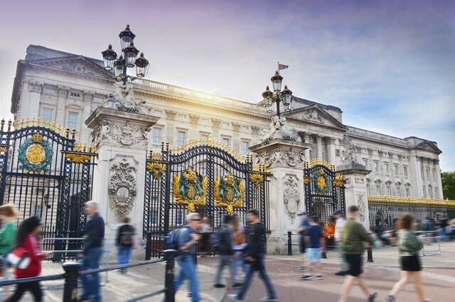See Buckingham Palace (and Windsor Castle)
