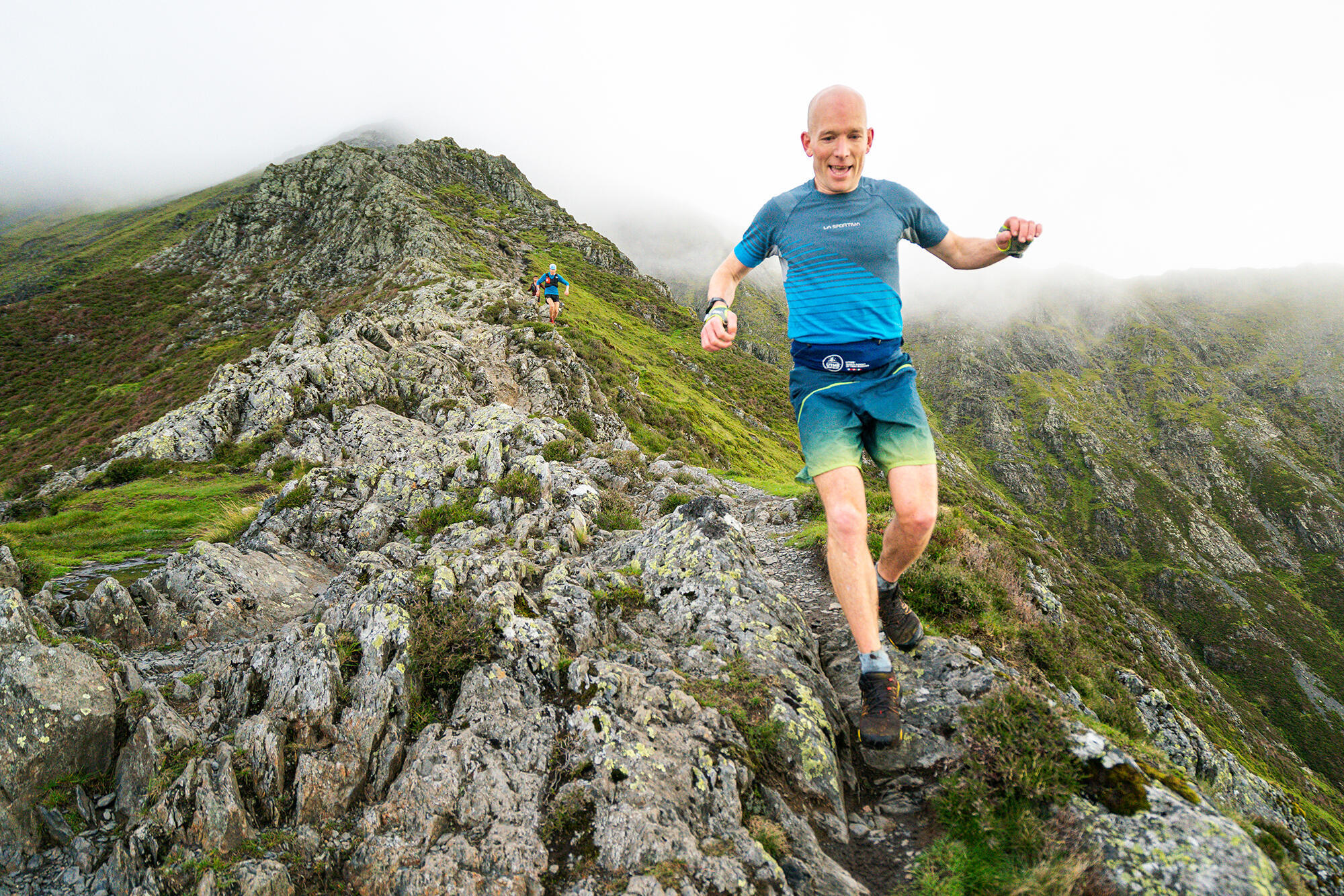 Kim on the decent of Halls Fell © Steve Ashworth