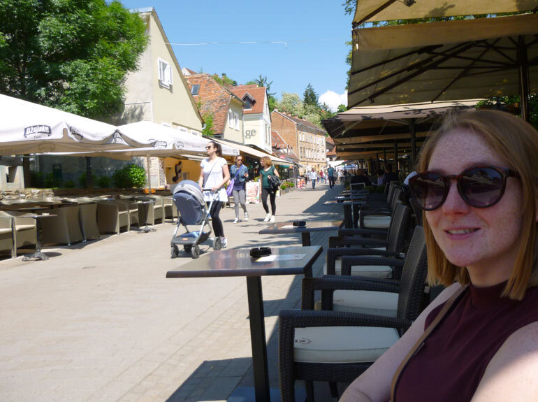 Enjoying a drink on the Radićeva ulica - a long street full of bars, cafes and restaurants